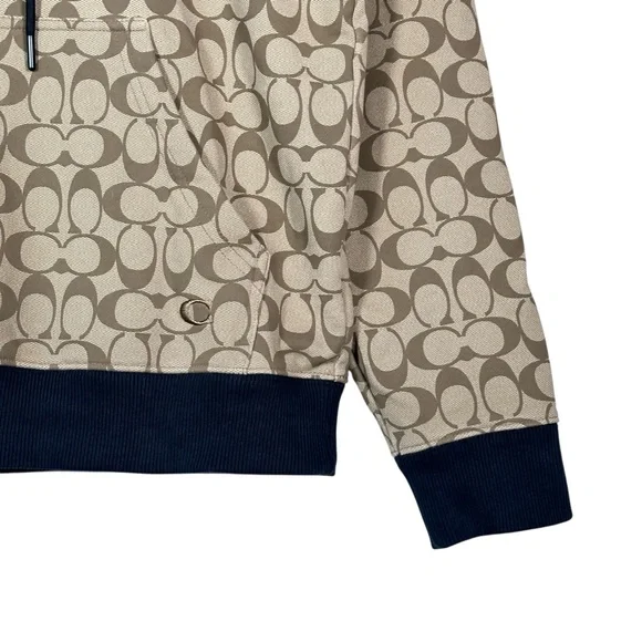 COACH Signature Monogram Terry Cotton Hoodie - Picture 3 of 9